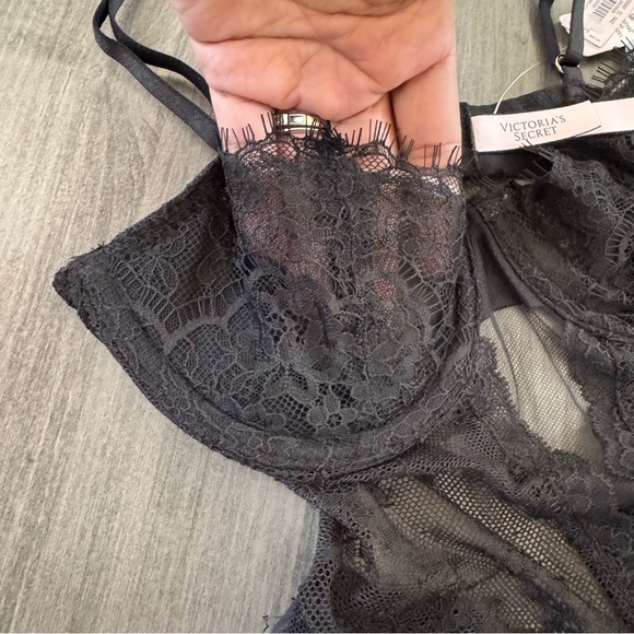 Victoria's Secret black lace wicked unlined balconette TEDDY Bodysuit XS NWT - Picture 5 of 15
